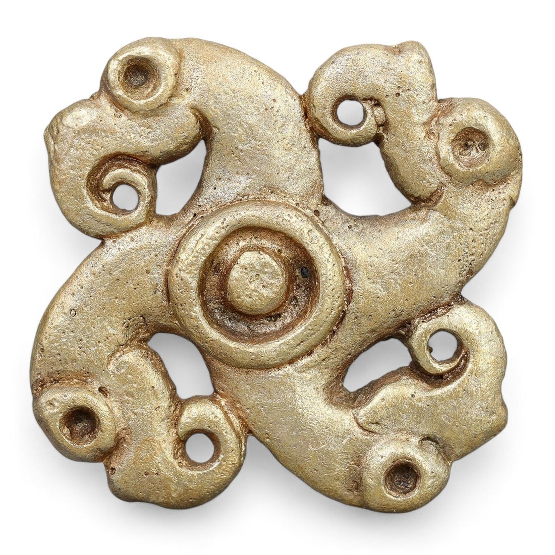 Medieval Eurasian Nomadic Crafted Zoomorphic Motif of the Steppe Warrior Bronze Belt Buckle (1 of 2)