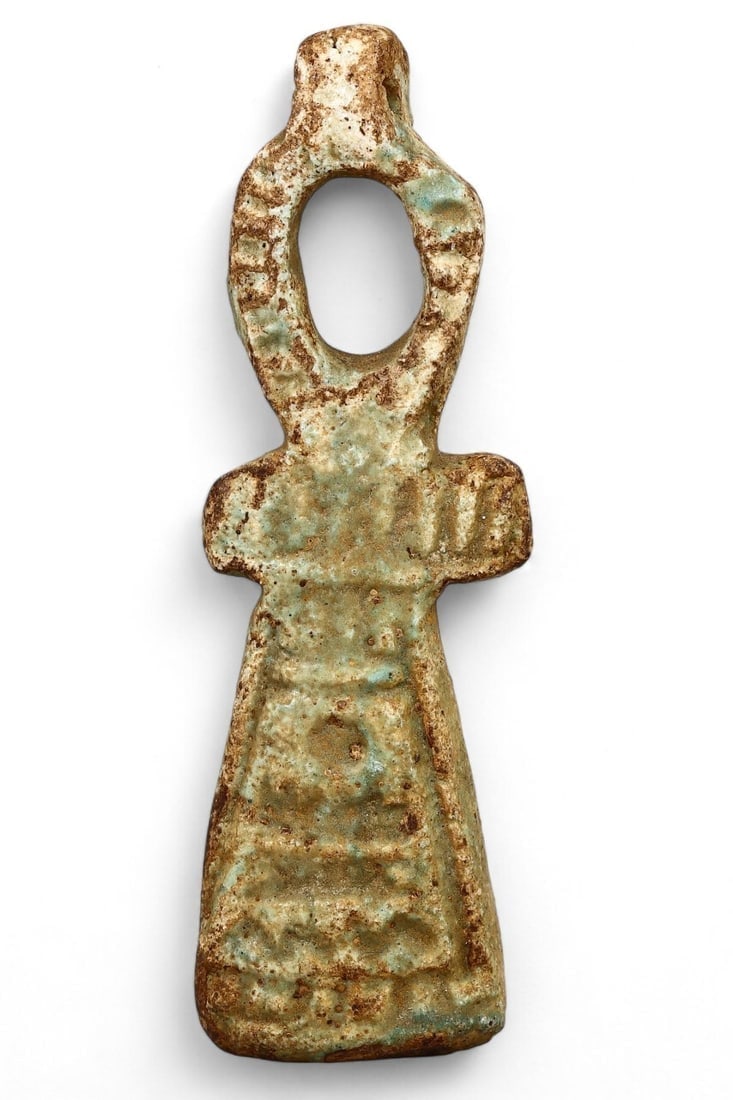 Antique Post Medieval Egyptian Egyptian Faience Ankh, Symbol of Life Amulet (1 of 2)
