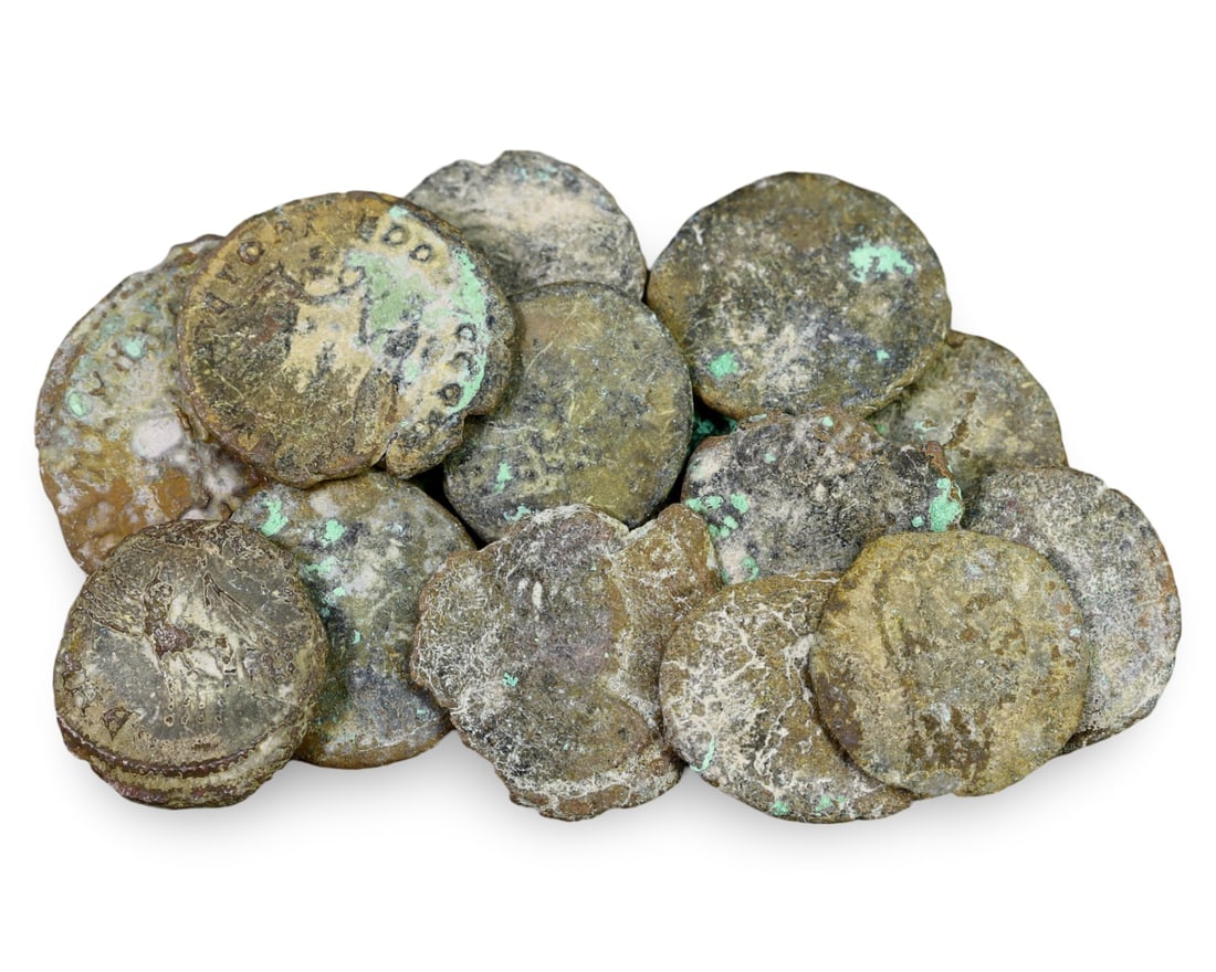 Unique Assortment of Ancient Historical Treasures of Roman Bronze Coins (14mm-19mm) (1 of 1)