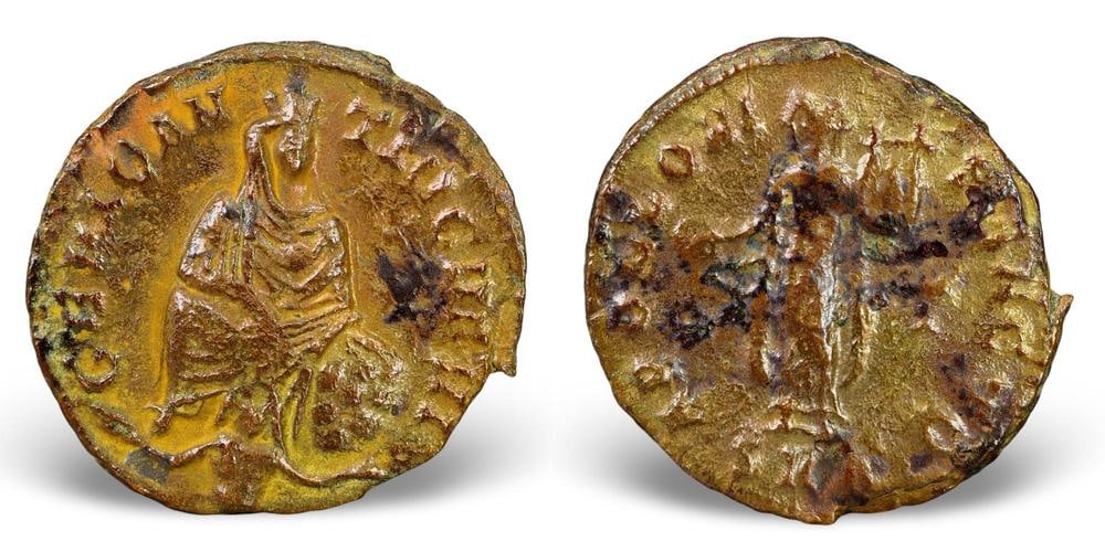 Authentic Early Byzantine Bronze Coin Ancient Christian Empire Currency Artifact: Our highly anticipated Antique Auction, "Treasures of the Ancient and Medieval World," offering an unparalleled opportunity for collectors and history enthusiasts to acquire rare Ancient Artifacts for