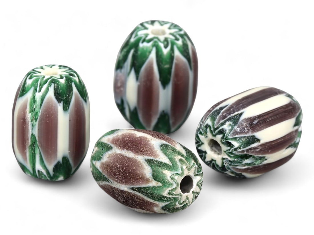 Antique Venetian Chevron Art Glass Trade Beads Collection Lot (1 of 1)