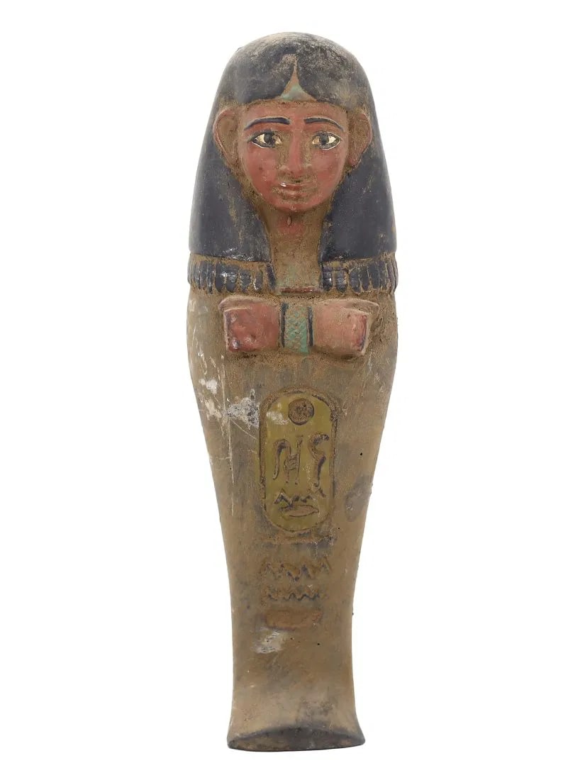Egyptian Grand Tour Painted Stone Shabti Figure Statuette: Our highly anticipated Antique Auction, "Treasures of the Ancient and Medieval World," offering an unparalleled opportunity for collectors and history enthusiasts to acquire rare Ancient Artifacts for
