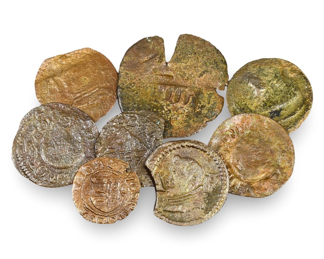 Pirate Shipwreck Coins 17th Century Spanish Bronze Maritime Treasure (13mm-22mm) (1 of 1)