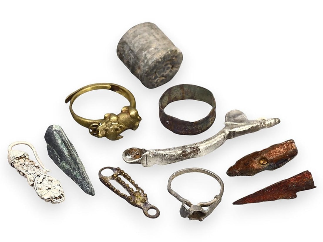 Assorted Ancient and Medieval Relic Collection: Coins, Artifacts, and Metalwork (1 of 1)