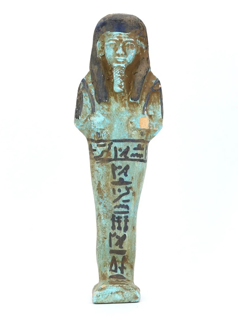 Egyptian Grand Tour Faience Shabti with Black Hieroglyphs (1 of 4)