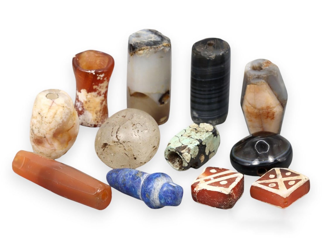 Mixed Ancient Near Eastern Carnelian, Agate, and Lapis Lazuli Beads (1 of 1)