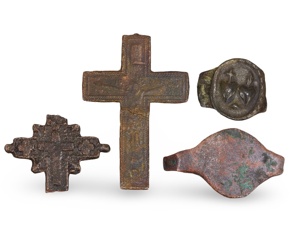 Ancient Byzantine - Medieval European Bronze Pendant Ornaments: Our highly anticipated Antique Auction, "Treasures of the Ancient and Medieval World," offering an unparalleled opportunity for collectors and history enthusiasts to acquire rare Ancient Artifacts for