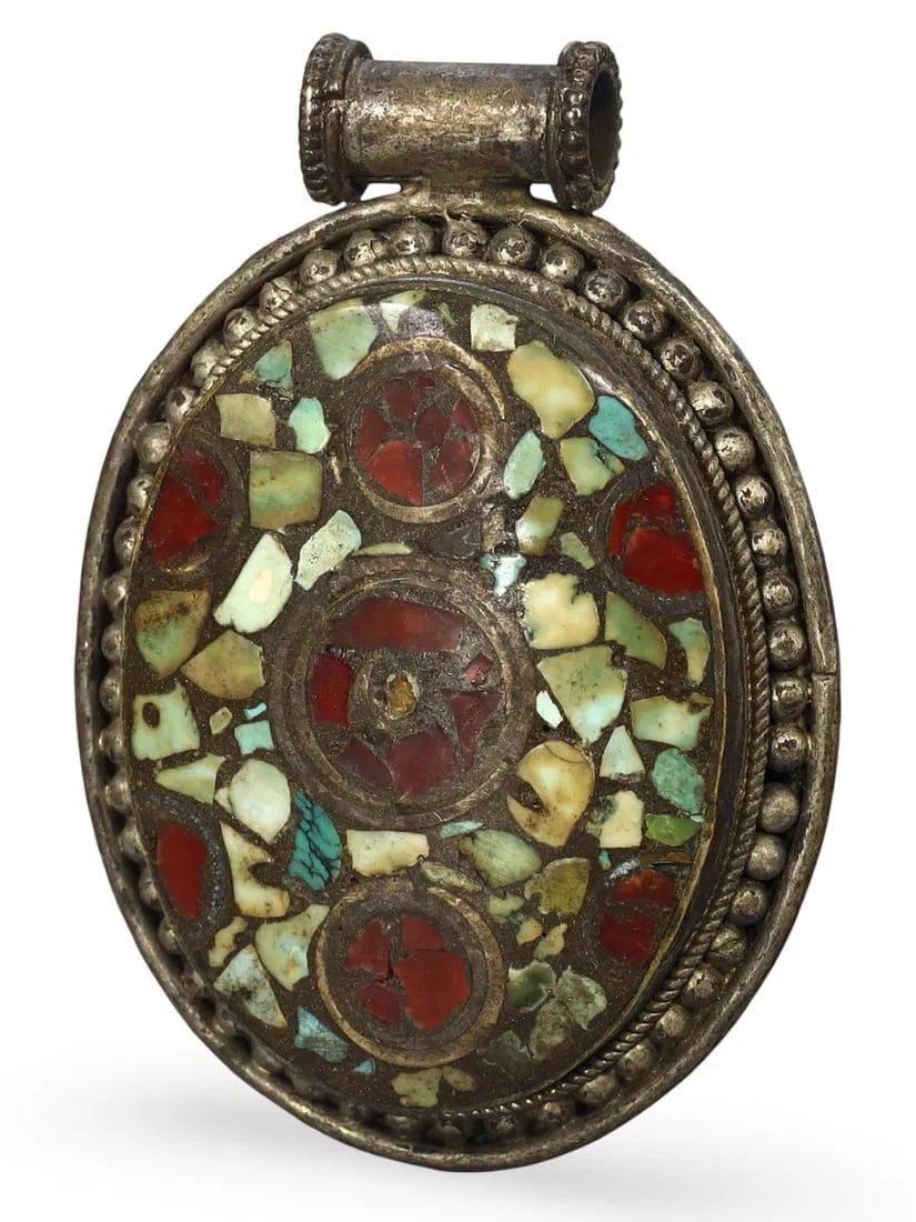 Antique Sino-Tibetan Gems Inlaid Silver Amulet Pendant: Our highly anticipated Antique Auction, "Treasures of the Ancient and Medieval World," offering an unparalleled opportunity for collectors and history enthusiasts to acquire rare Ancient Artifacts for