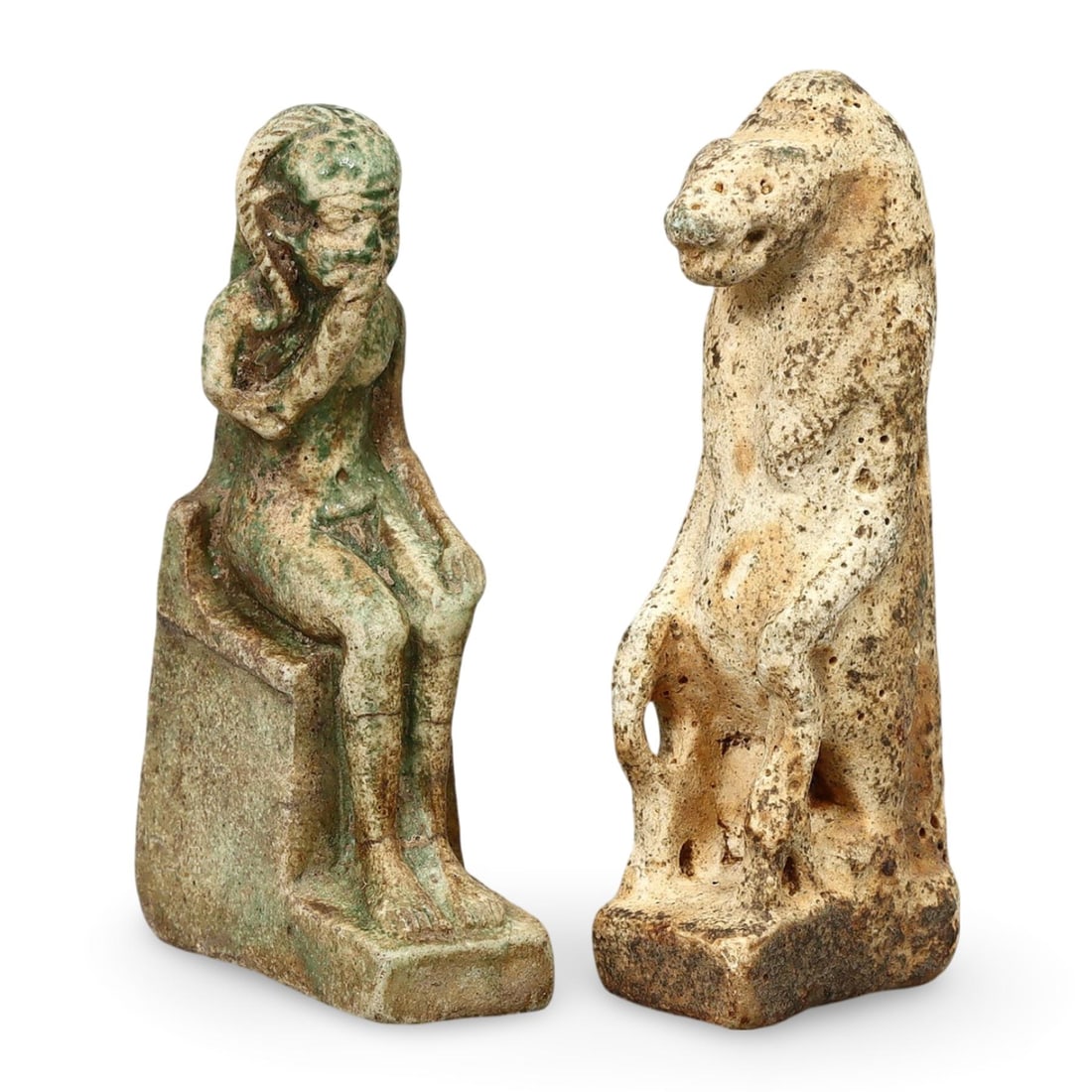 Set of Two Egyptian Faience Figures, Post-Medieval, Grand Tour Era (1 of 1)