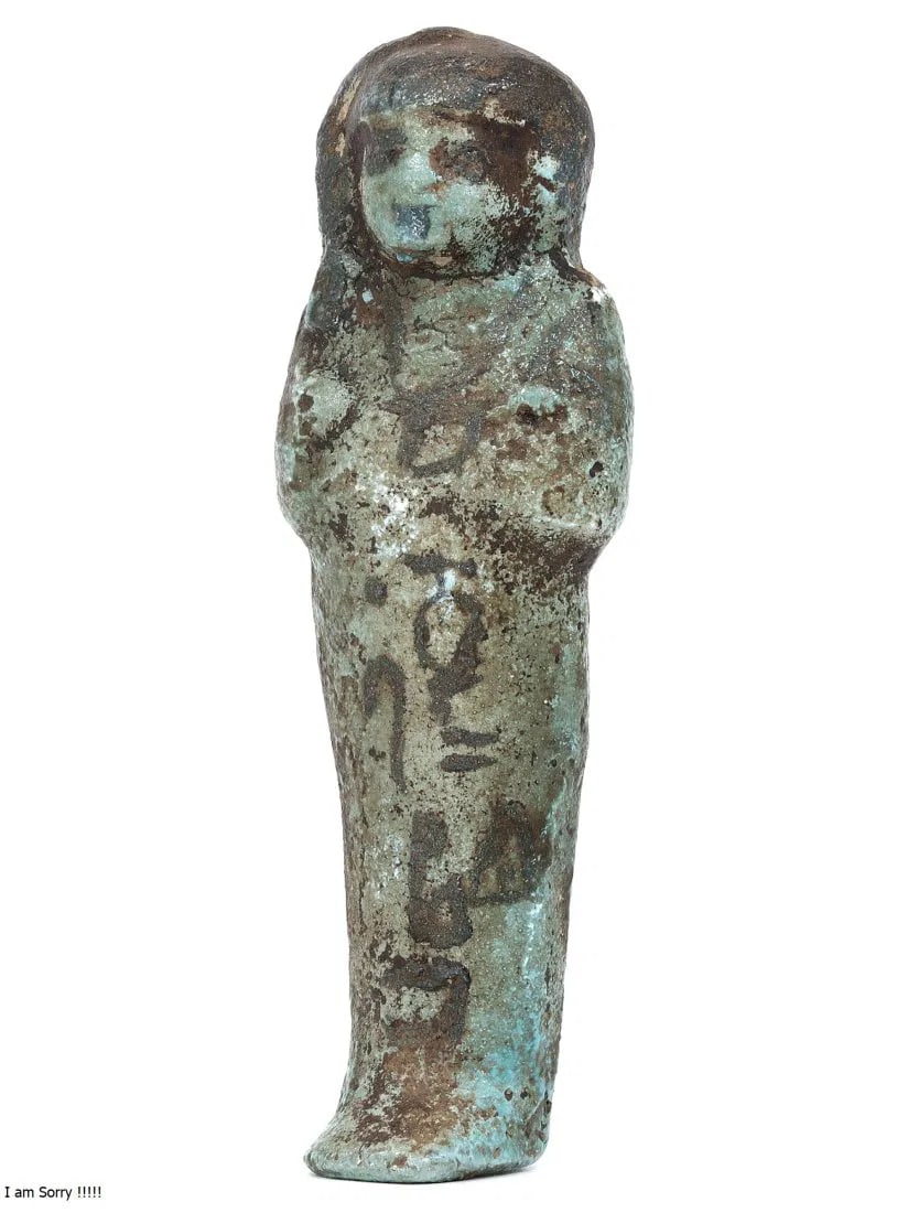 Antique Egyptian Grand Tour Faience Shabti with Hieroglyphic Inscriptions: Our highly anticipated Antique Auction, "Treasures of the Ancient and Medieval World," offering an unparalleled opportunity for collectors and history enthusiasts to acquire rare Ancient Artifacts for