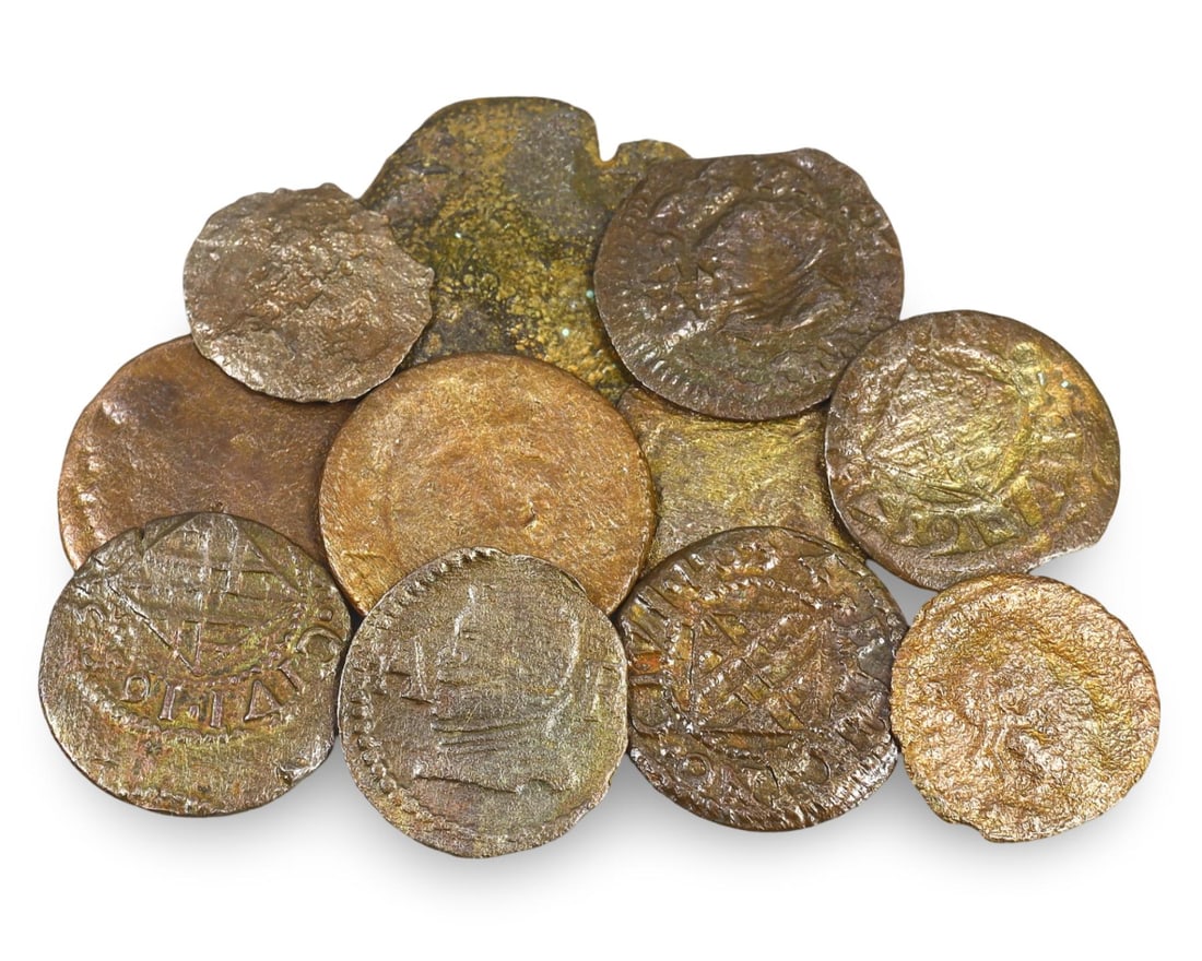 Spanish Maritime Treasure 17th Century Bronze Pirate Coins (13mm-21mm) (1 of 1)