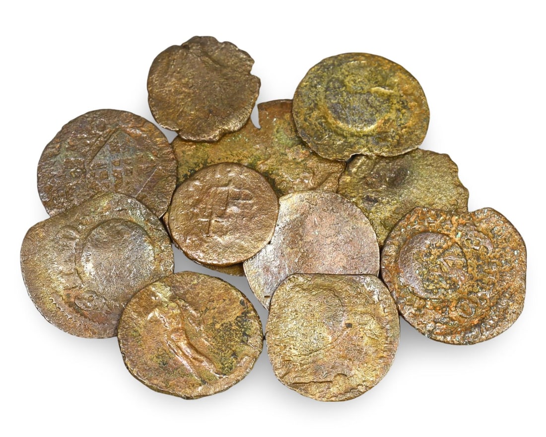 Spanish Colonial Pirate Coins Authentic 1600s Maritime Relics (13mm-23mm): Our highly anticipated Antique Auction, "Treasures of the Ancient and Medieval World," offering an unparalleled opportunity for collectors and history enthusiasts to acquire rare Ancient Artifacts for