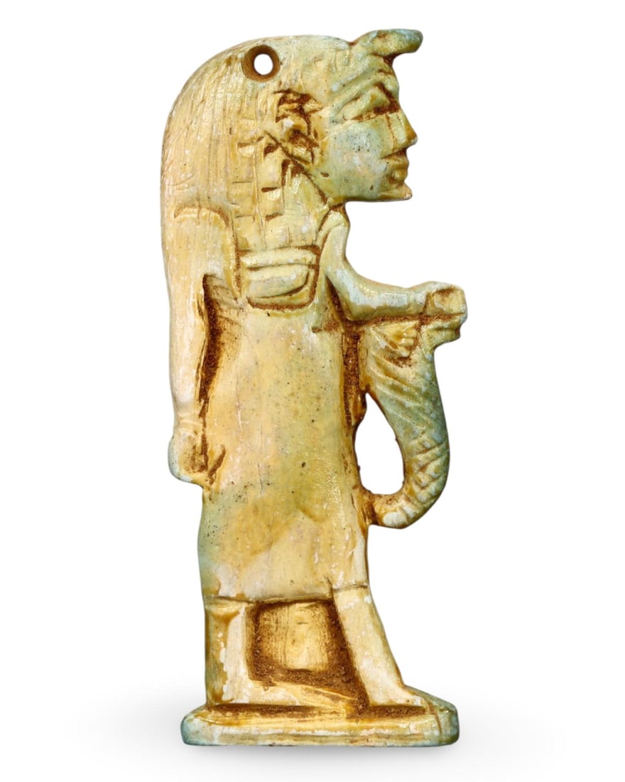 Post-Medieval Egyptian Grand Tour Era Steatite Ancient Symbolic Figure Amulet: Our highly anticipated Antique Auction, "Treasures of the Ancient and Medieval World," offering an unparalleled opportunity for collectors and history enthusiasts to acquire rare Ancient Artifacts for