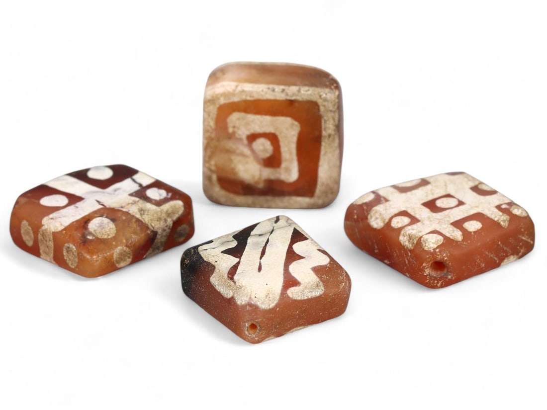 Rare Ancient Banded Carnelian Etched Beads, Indus Valley Artifact Collection (1 of 1)