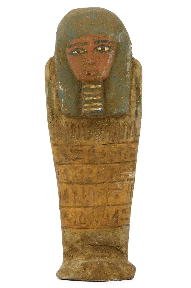 Antique Egyptian Grand Tour Painted Stone Shabti Figure Statuette: Our highly anticipated Antique Auction, "Treasures of the Ancient and Medieval World," offering an unparalleled opportunity for collectors and history enthusiasts to acquire rare Ancient Artifacts for
