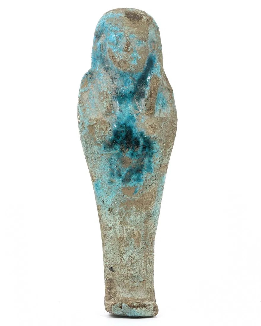 Antique Egyptian Grand Tour Glazed Shabti Figure with Hieroglyphs: Our highly anticipated Antique Auction, "Treasures of the Ancient and Medieval World," offering an unparalleled opportunity for collectors and history enthusiasts to acquire rare Ancient Artifacts for