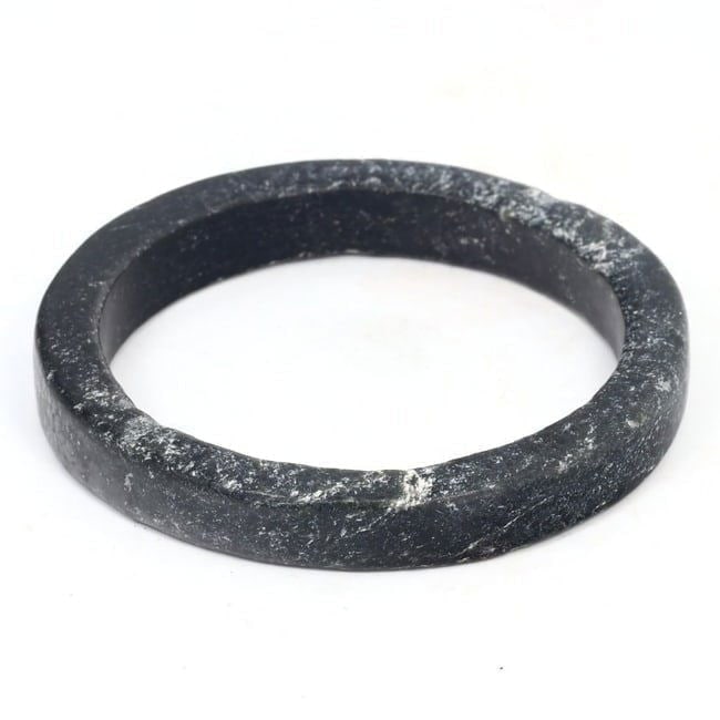 Post-Medieval Chinese Carved Dark Green Jade Bangle Bracelet, 19th-20th Century (1 of 1)