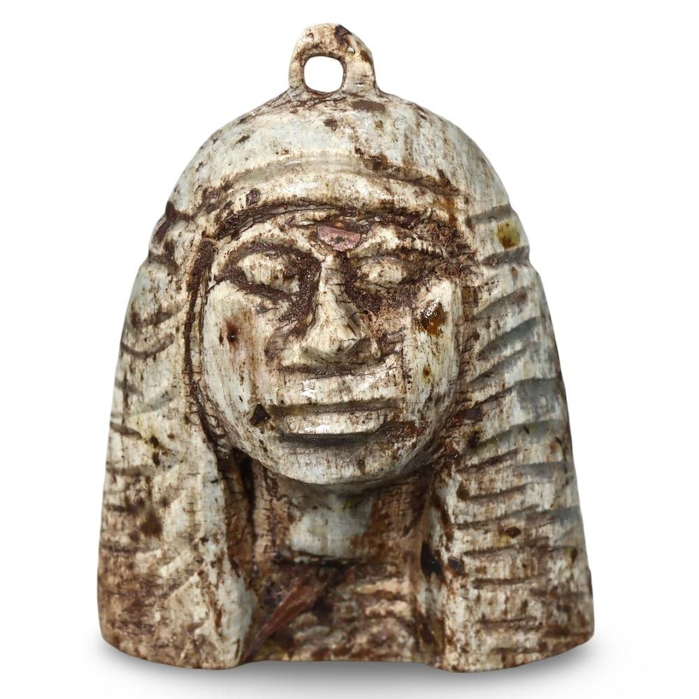 Ancient Egyptian Style Carved Head Amulet of a Pharaoh (1 of 2)