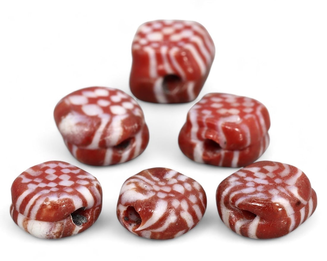 Post Medieval Viking Glass Bead with Checkerboard Pattern, 18th-20th Century: Our highly anticipated Antique Auction, "Treasures of the Ancient and Medieval World," offering an unparalleled opportunity for collectors and history enthusiasts to acquire rare Ancient Artifacts for
