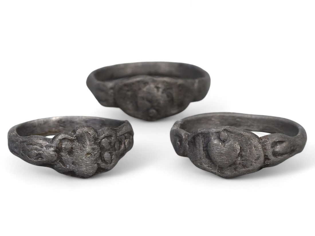 Ancient Medieval Viking / Celtic / Anglo-Saxon lead Rings, US 4.25-5: Our highly anticipated Antique Auction, "Treasures of the Ancient and Medieval World," offering an unparalleled opportunity for collectors and history enthusiasts to acquire rare Ancient Artifacts for