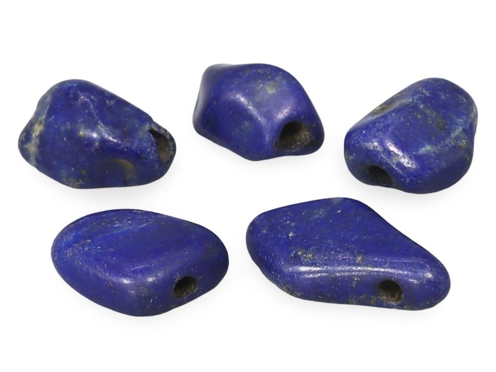 Ancient Lapis Lazuli Beads, Set of Five Irregular Shapes (1 of 1)