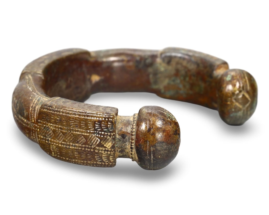 Pre-Columbian Bronze African Manilla Antique West African Currency Bracelet (1 of 3)
