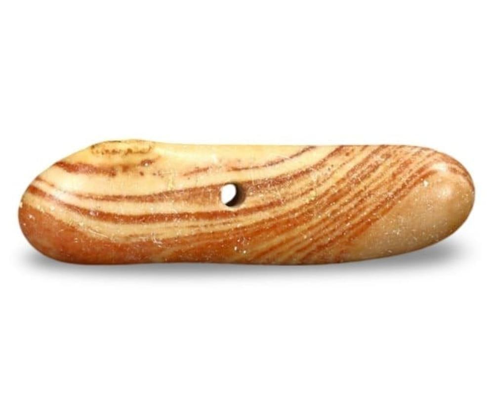 Ancient Silk Road Jasper Pendant with Natural Striations Medieval Trade Artifact: **Dimension information at the bottom section after Condition** Our highly anticipated Antique Auction, "Treasures of the Ancient and Medieval World," offering an unparalleled opportunity for collecto