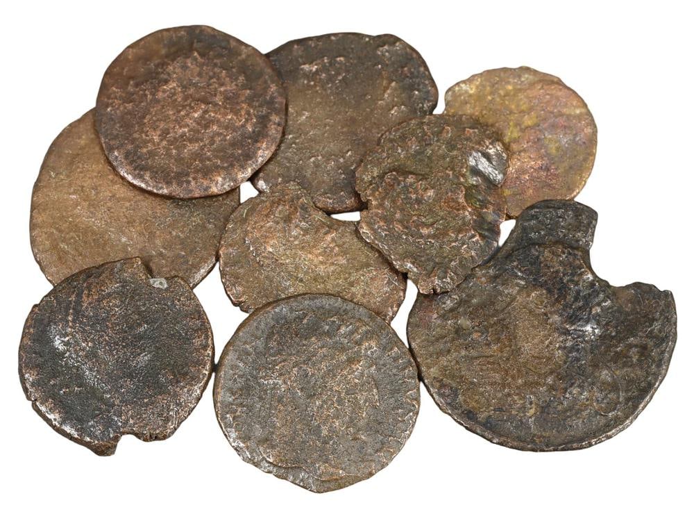 Assorted Lot of Roman Bronze Coins Featuring Emperors and Military Symbols (1 of 2)