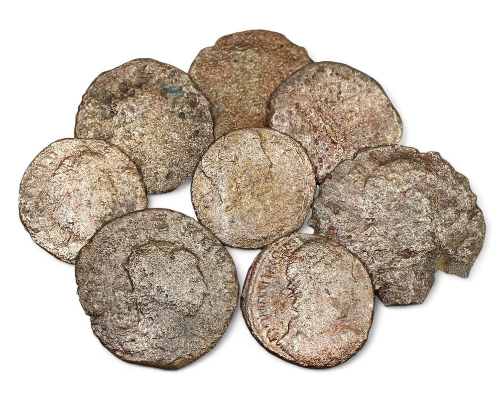 Collection of Ancient Roman Bronze Coins from Caesar and Later Emperors: **Dimension information at the bottom section after Condition** Our highly anticipated Antique Auction, "Treasures of the Ancient and Medieval World," offering an unparalleled opportunity for collecto