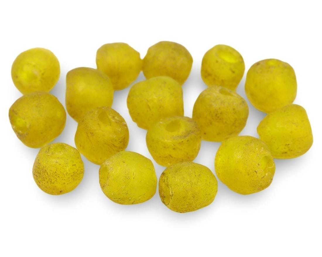 Lot of 16 Antique West African Monochrome Glass Currency Beads: Our highly anticipated Antique Auction, "Treasures of the Ancient and Medieval World," offering an unparalleled opportunity for collectors and history enthusiasts to acquire rare Ancient Artifacts for