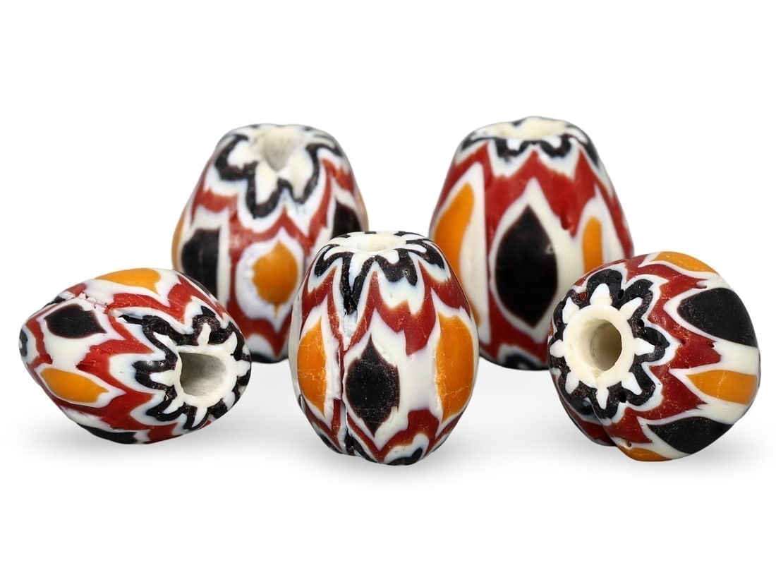 Antique Venetian Chevron Art Glass Trade Beads Collection (1 of 1)