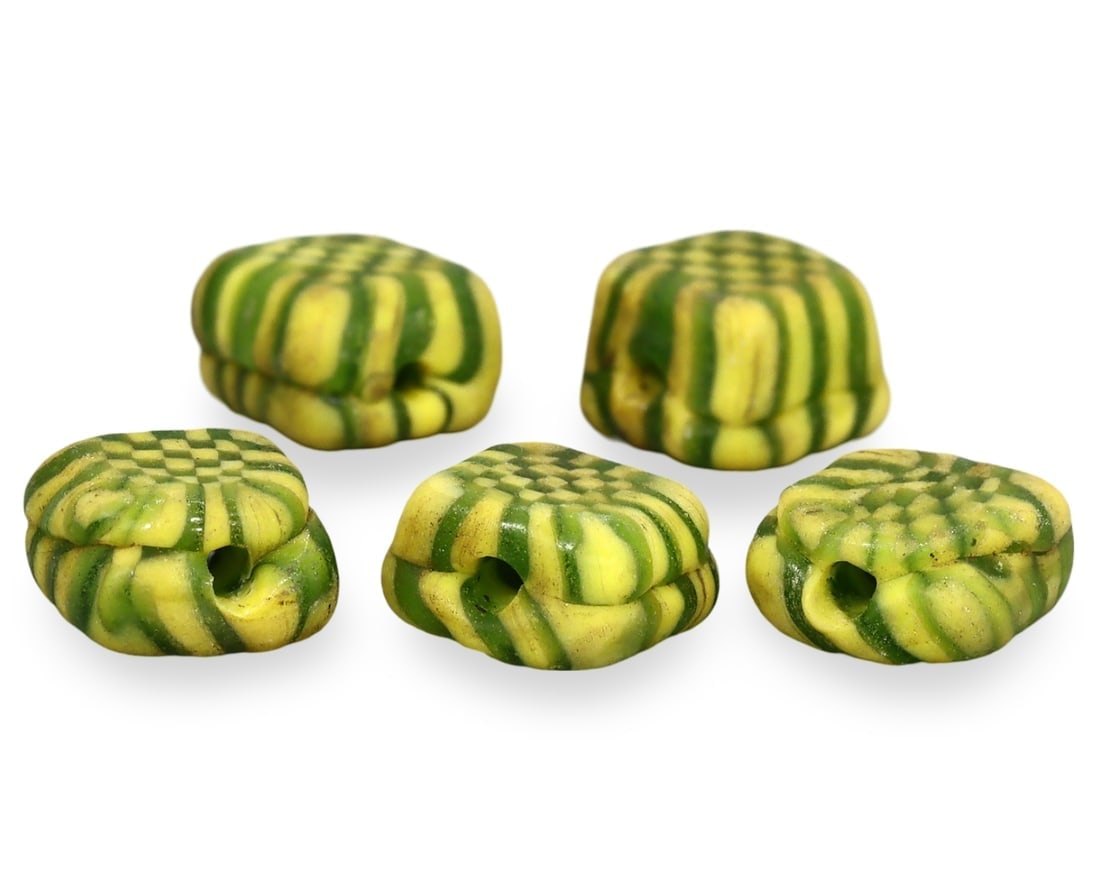 Post Medieval Viking Glass Bead with Checkerboard Pattern, 18th-20th Century: Our highly anticipated Antique Auction, "Treasures of the Ancient and Medieval World," offering an unparalleled opportunity for collectors and history enthusiasts to acquire rare Ancient Artifacts for