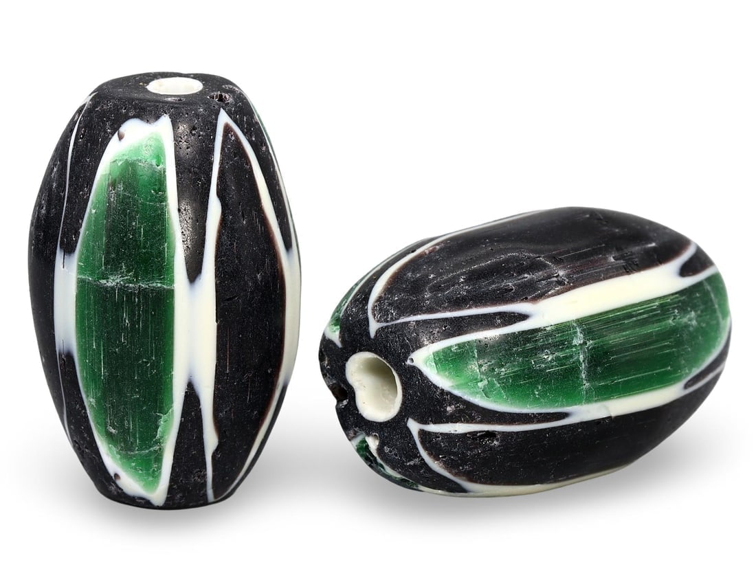 Antique Venetian Chevron Art Glass Trade Beads Collection (1 of 1)