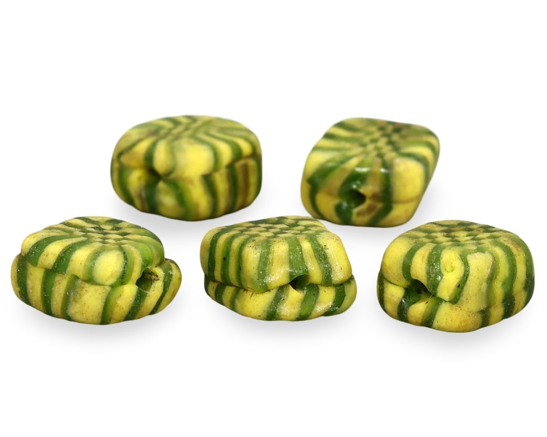 Post Medieval Viking Glass Bead with Checkerboard Pattern, 18th-20th Century: Our highly anticipated Antique Auction, "Treasures of the Ancient and Medieval World," offering an unparalleled opportunity for collectors and history enthusiasts to acquire rare Ancient Artifacts for