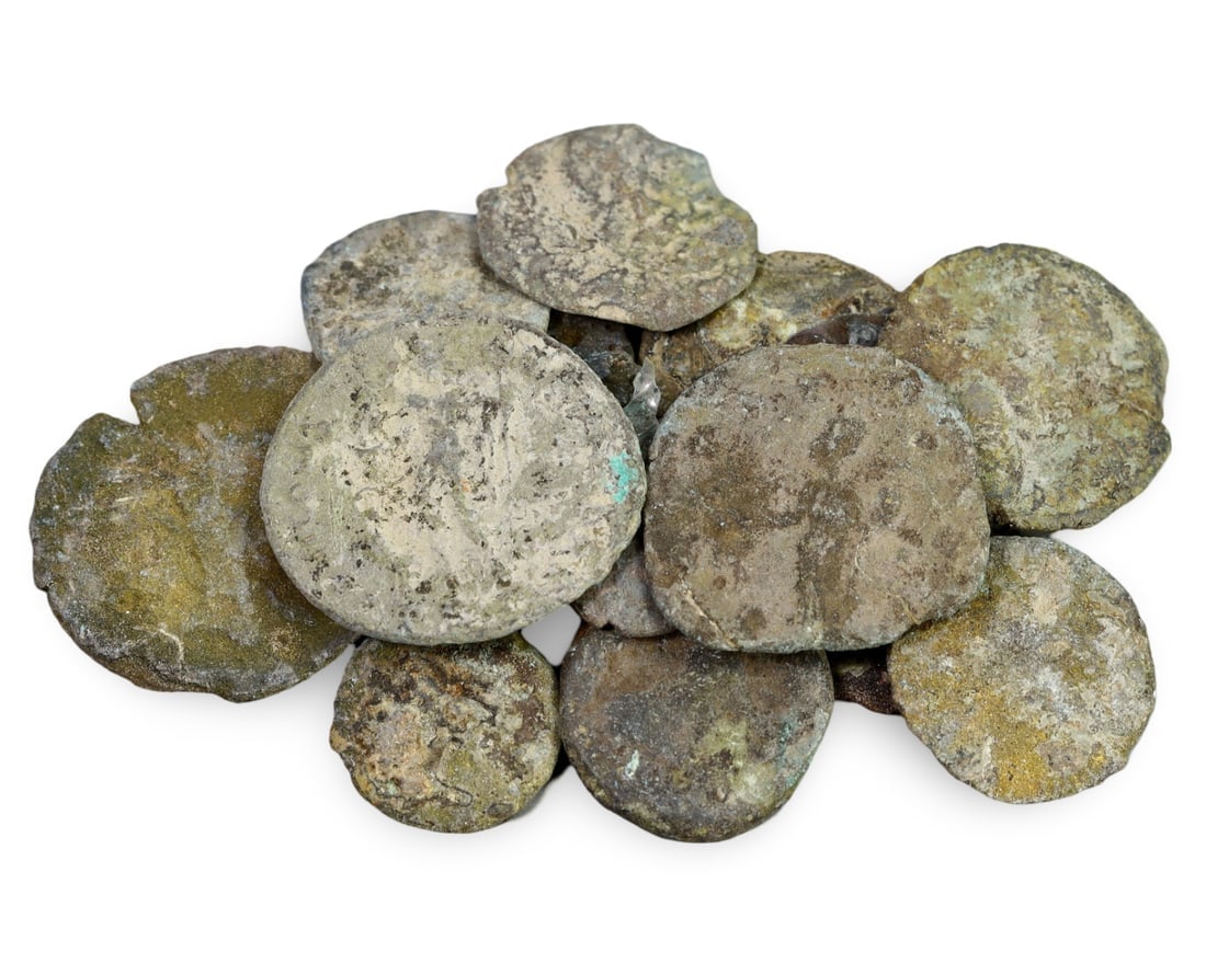 Lot of 18 Unique Assortment of Ancient Historical Treasures of Roman Bronze Coins (14mm-22mm) (1 of 1)