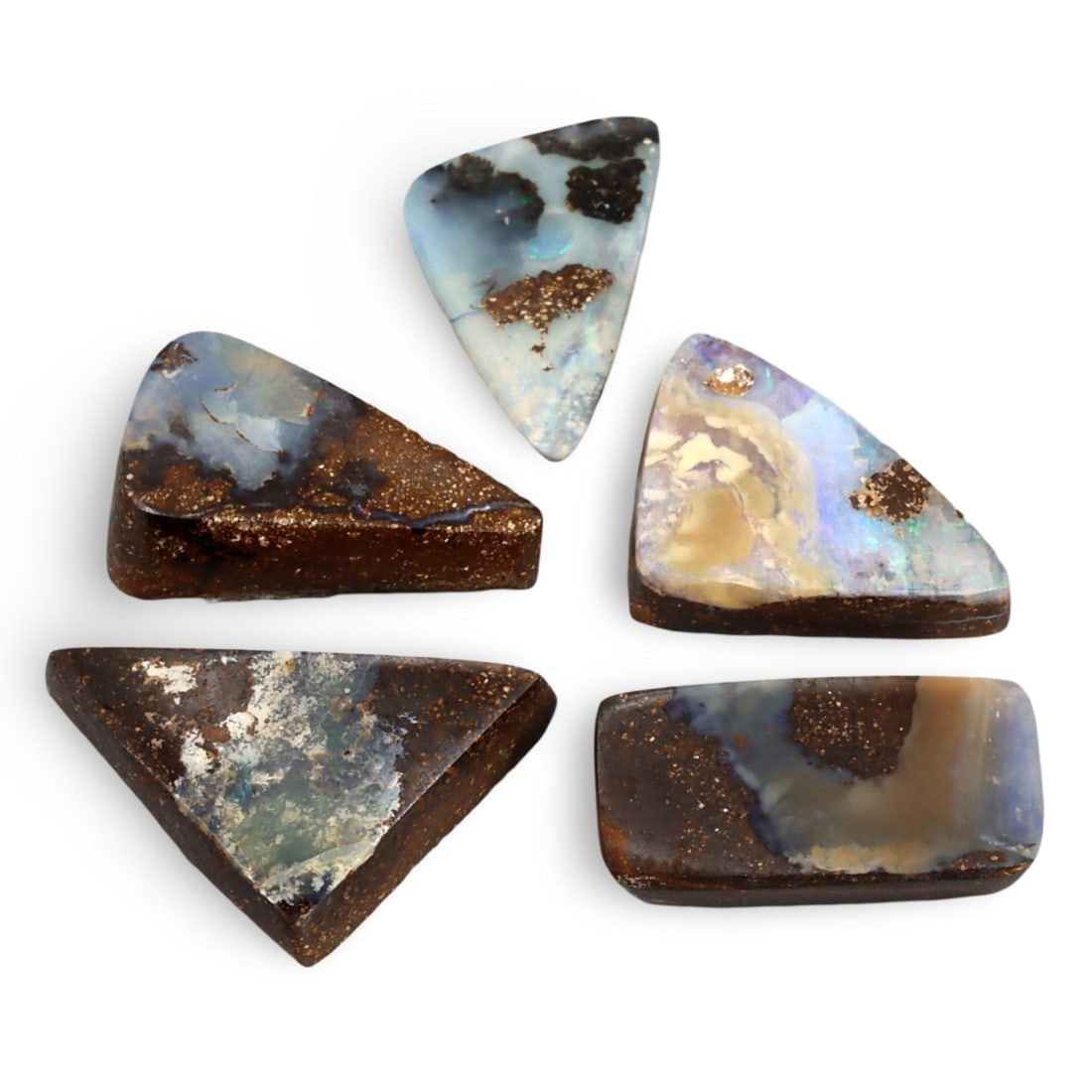 Natural Australian Matrix Boulder Opal Cabochons Gem Parcel Lot (1 of 1)