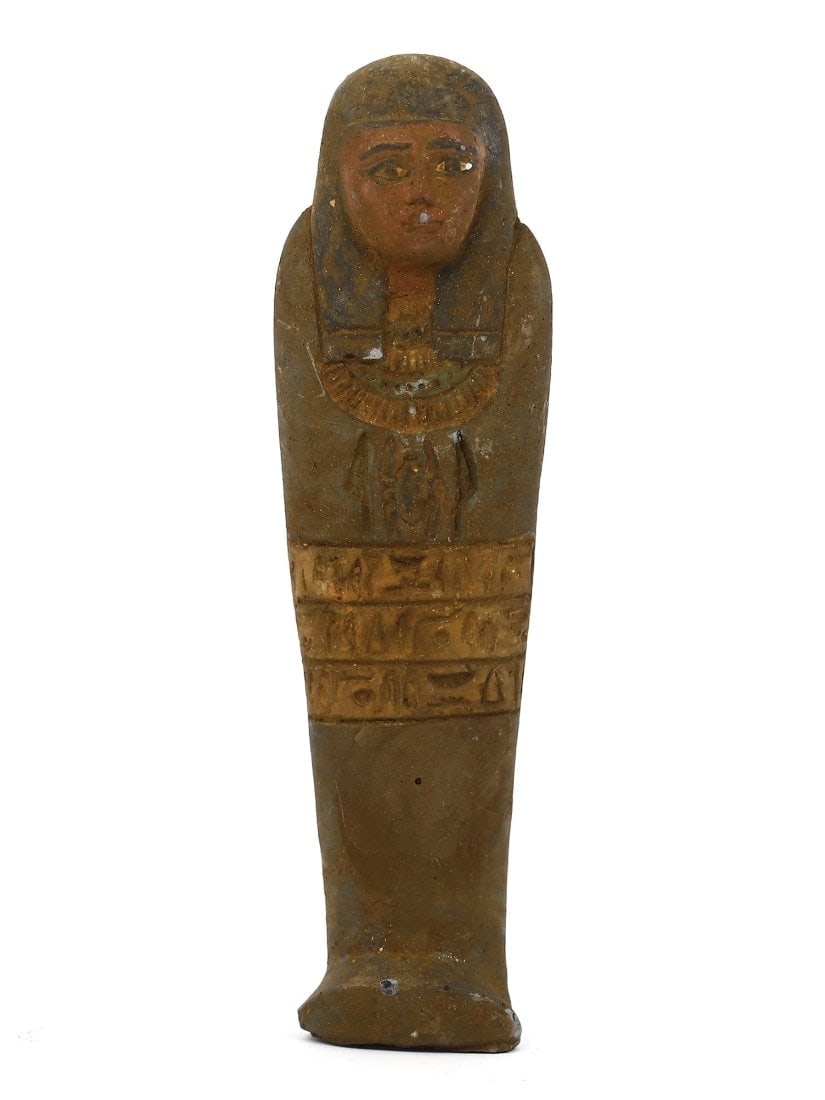 Antique Egyptian Grand Tour Statutte of Steatite Ushabti with Ritualistic Inscriptions: Our highly anticipated Antique Auction, "Treasures of the Ancient and Medieval World," offering an unparalleled opportunity for collectors and history enthusiasts to acquire rare Ancient Artifacts for