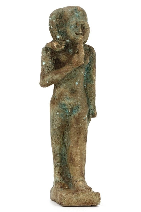Antique Egyptian Grand Tour Statutte of Faience Ushabti Figurine Statuette: Our highly anticipated Antique Auction, "Treasures of the Ancient and Medieval World," offering an unparalleled opportunity for collectors and history enthusiasts to acquire rare Ancient Artifacts for
