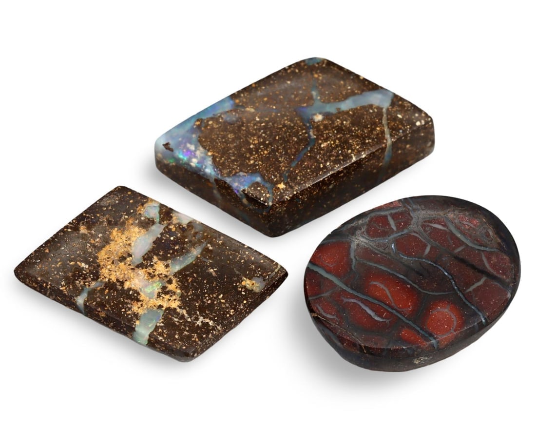 Natural Australian Matrix Boulder Opal Cabochons Gem Parcel Lot (1 of 1)