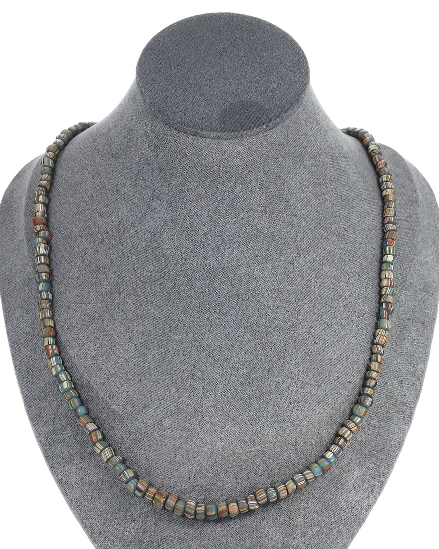 Antique African Striking Multi-Colored Chevron Trade Beaded Necklace: Our highly anticipated Antique Auction, "Treasures of the Ancient and Medieval World," offering an unparalleled opportunity for collectors and history enthusiasts to acquire rare Ancient Artifacts for