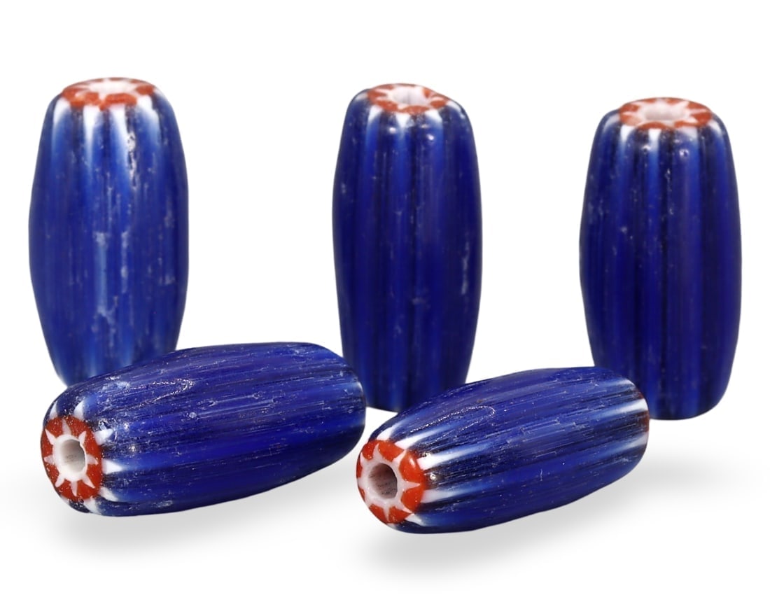 Exquisite Venetian Rare Multi-Layered Murano Glass Masterpieces Chevron Beads (1 of 1)