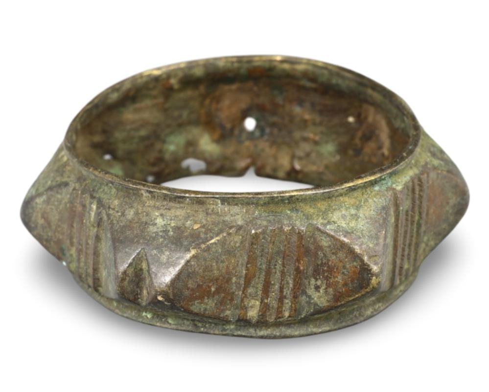 Ancient Roman Bronze Spiked Bracelet with Ornate Detailing, Circa 1st Millennium AD (1 of 3)
