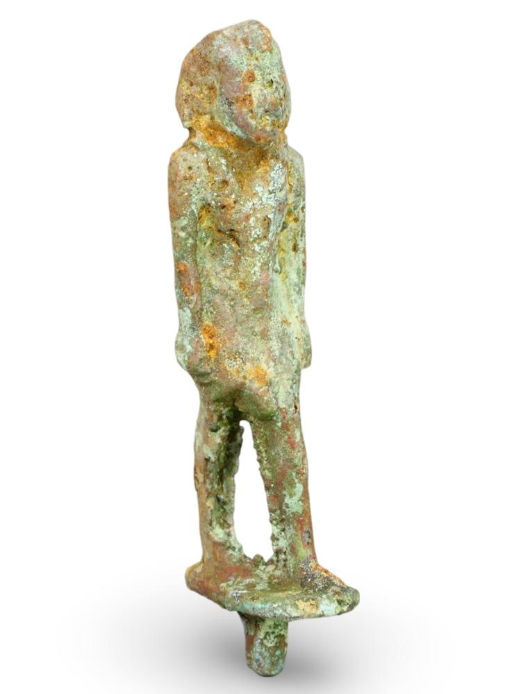 Ancient Egyptian New Kingdom Era Style Bronze Statuette of Standing Male Figure (1 of 3)