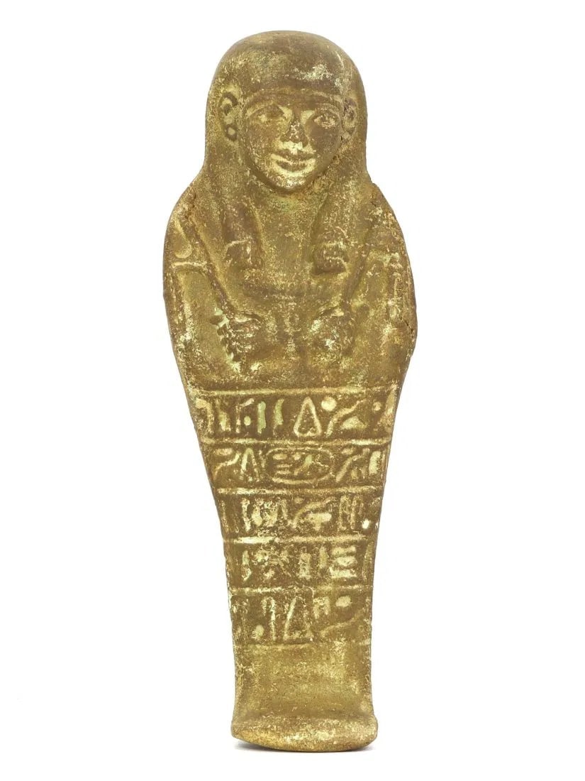 Post Medieval Egyptian Faience Shabti Figurine with Hieroglyphic Script Grand Tour: **Dimension information at the bottom section after Condition** Welcome to the No Reserve Ancient Relics & Rare Artifacts auction, where history comes alive through an extraordinary collection of trea