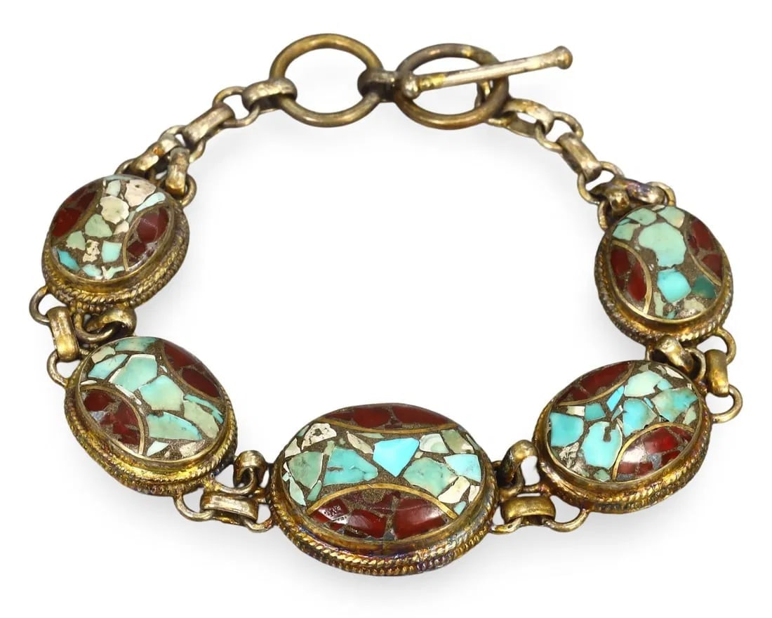 Sino-Tibetan Tribal Coral and Turquoise Bracelet, 17th-20th Century Relic: **Dimension information at the bottom section after Condition** Welcome to the No Reserve Ancient Relics & Rare Artifacts auction, where history comes alive through an extraordinary collection of trea