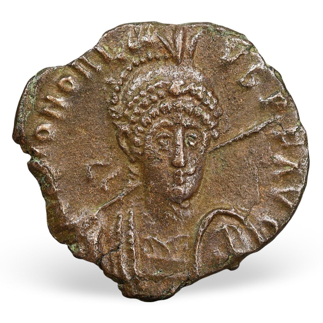 Ancient Classical Roman Emperor's Portrait and Mythological Scene Bronze Coin, (16mm, 1.73g): **Dimension information at the bottom section after Condition** Welcome to the No Reserve Ancient Relics & Rare Artifacts auction, where history comes alive through an extraordinary collection of trea