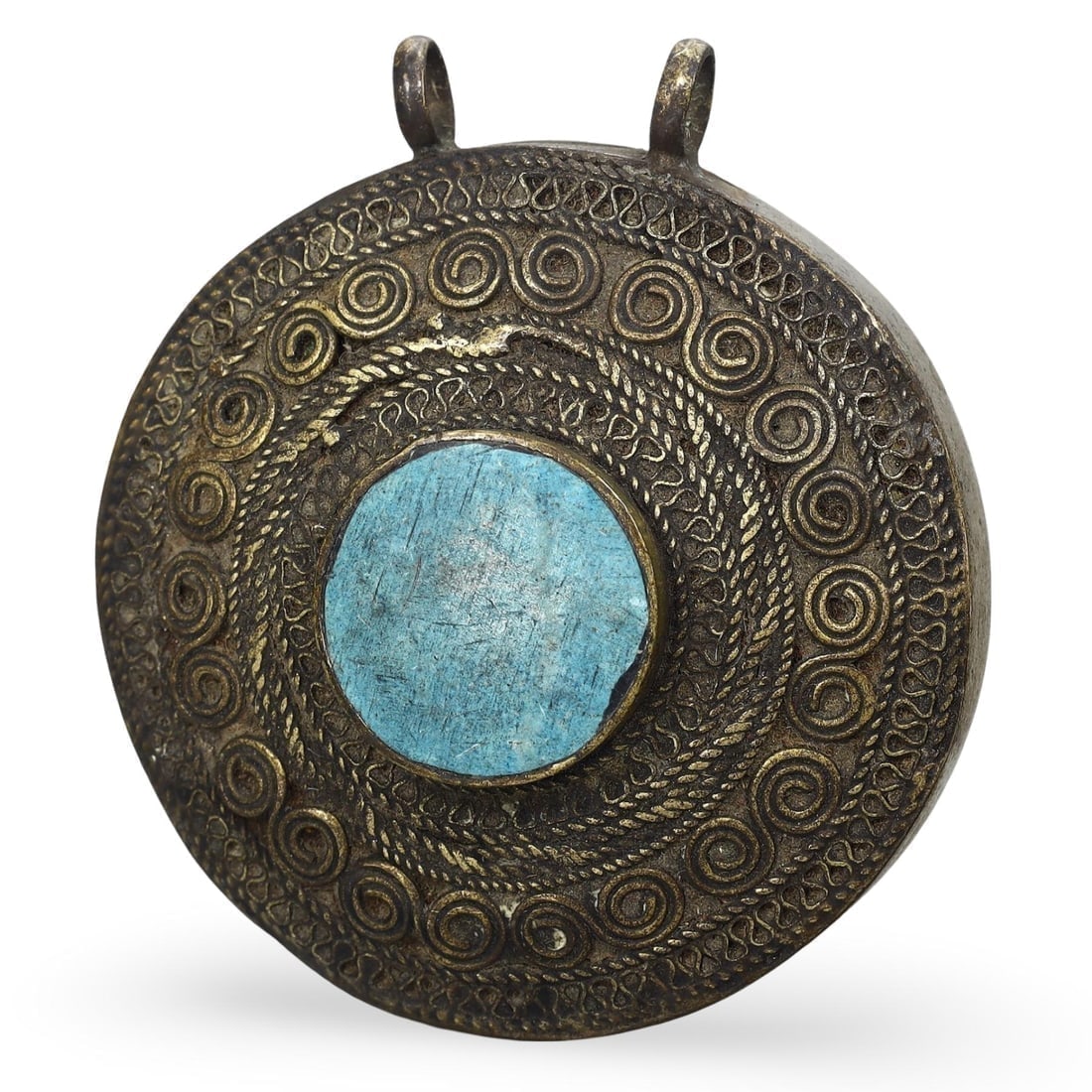 Antique Qajar Dynasty Intricate Pseudo Filigree Amulet Pendant: **Dimension information at the bottom section after Condition** Welcome to the No Reserve Ancient Relics & Rare Artifacts auction, where history comes alive through an extraordinary collection of trea
