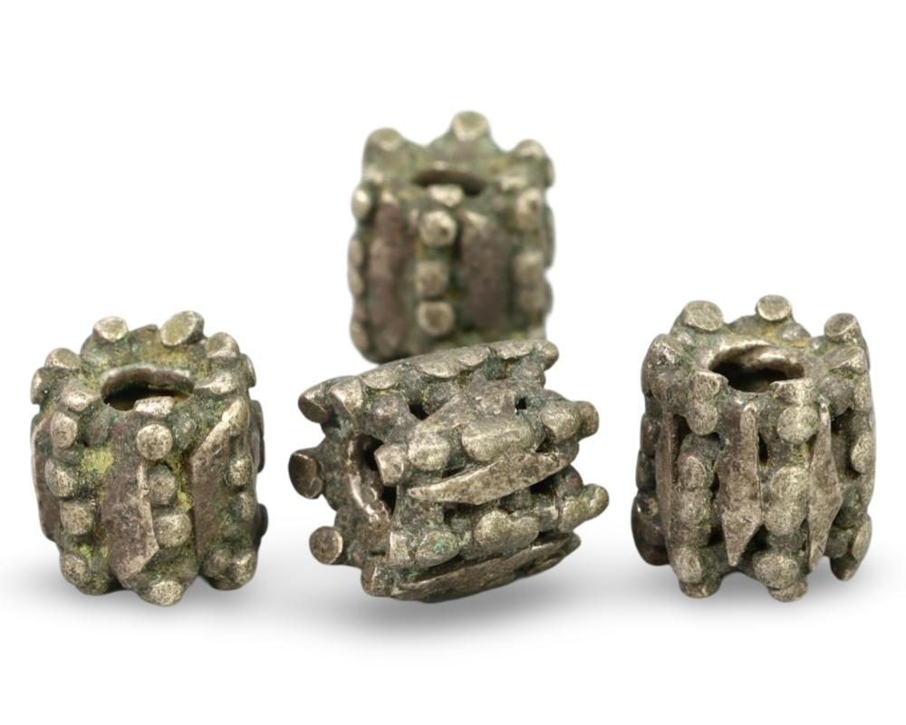 Authentic Medieval Viking Silver Beads with Pseudo Granulation from Hoard (1 of 1)