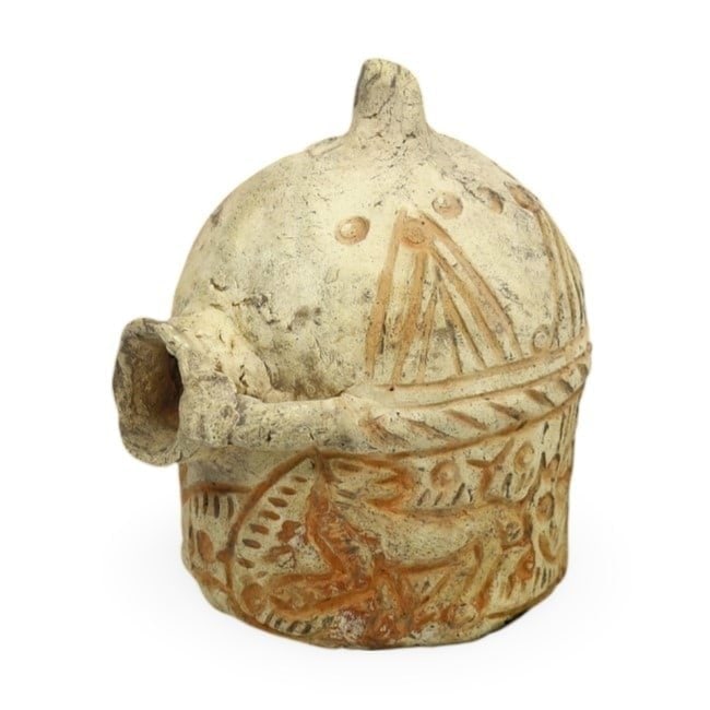 Ancient Anatolian Clay Spouted Vessel, ca. 3rd Millennium BCE: **Dimension information at the bottom section after Condition** Welcome to the No Reserve Ancient Relics & Rare Artifacts auction, where history comes alive through an extraordinary collection of trea