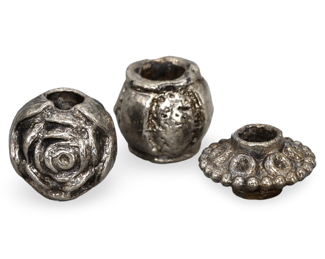 Medieval Eastern European Origin Viking Period Hacksilver Beads with Geometric Pseudo-Granulation: **Dimension information at the bottom section after Condition** Welcome to the No Reserve Ancient Relics & Rare Artifacts auction, where history comes alive through an extraordinary collection of trea